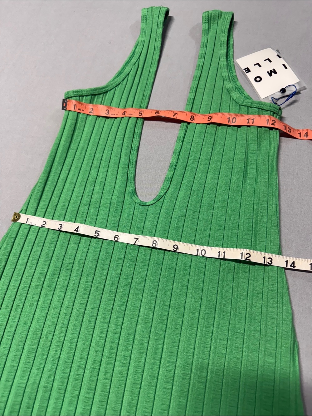 Simon Miller Green Ribbed Deep V-Neck Maxi Dress - Picture 9 of 10